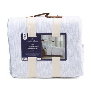 BROOKS BROTHERS Slub Stripe Quilt Set